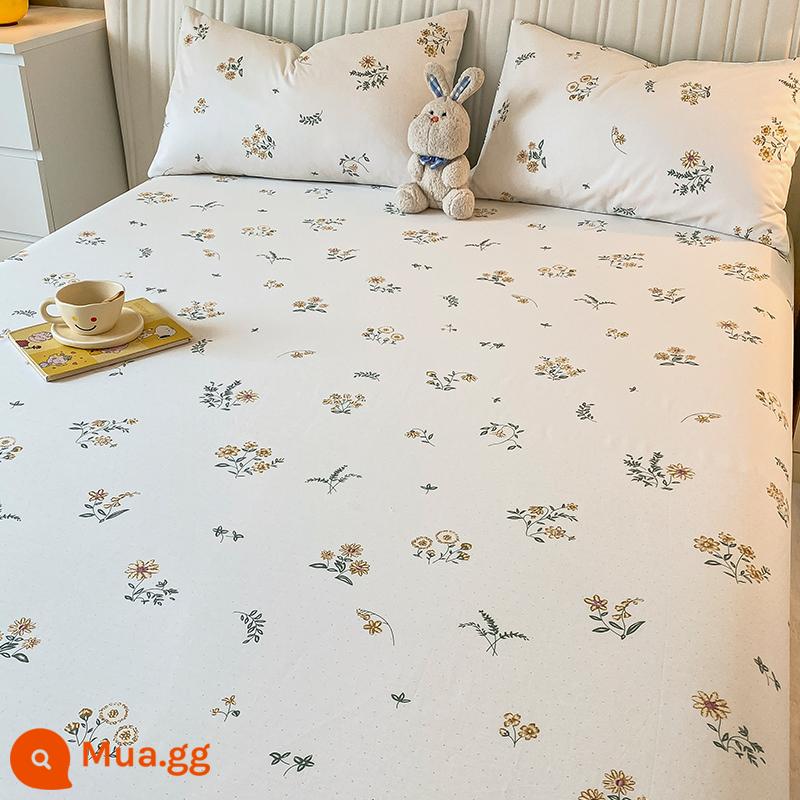 Mùa hè cotton nguyên chất 100 tấm đơn giường đôi 1,8 mét cotton đơn tấm chăn 2 vỏ gối bộ ba mảnh 1,5 mét - tràn đầy mùa xuân