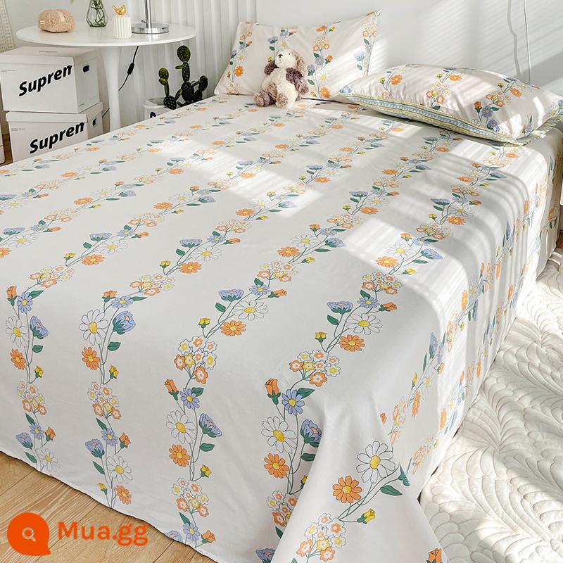 Hoạt Hình 100 Tấm Cotton Một Mảnh Ký Túc Xá Trẻ Em Đơn Đôi Chăn Đơn Học Sinh Cậu Bé Áo Gối Ba Bộ - Yao Xiang-Gạo