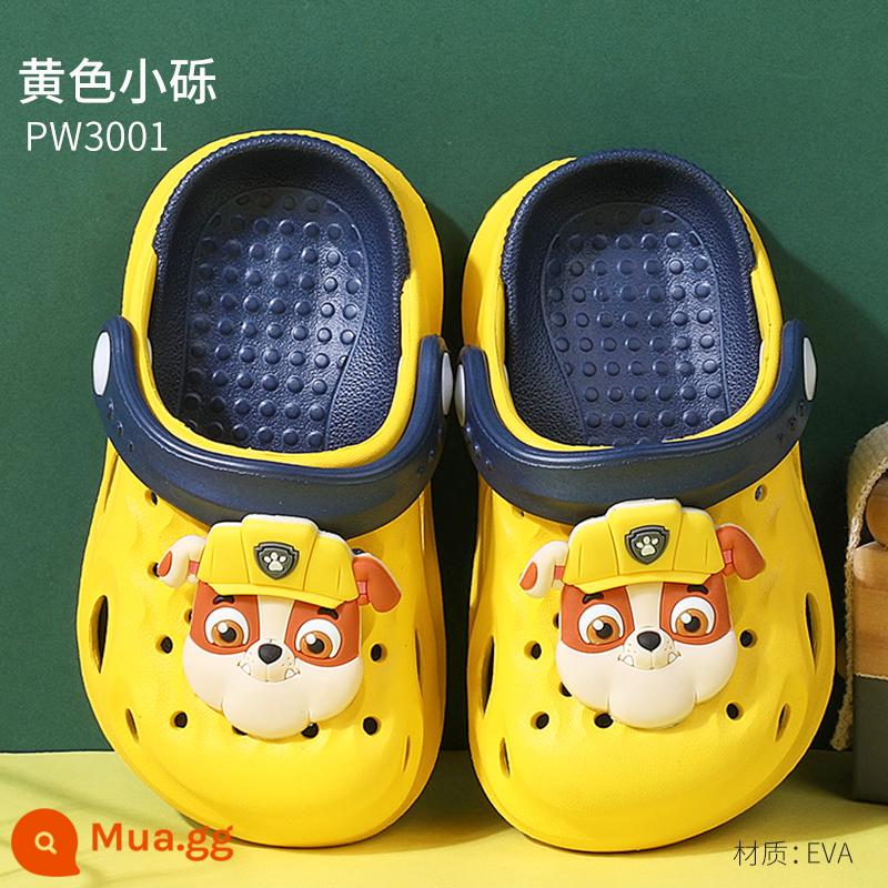 Giày xỏ lỗ bé trai đội Wangwang Giày sandal mùa hè trẻ em trong nhà chống trượt hoạt hình giày đi biển cho bé hợp thời trang 3 tuổi - Sỏi vàng PW3001