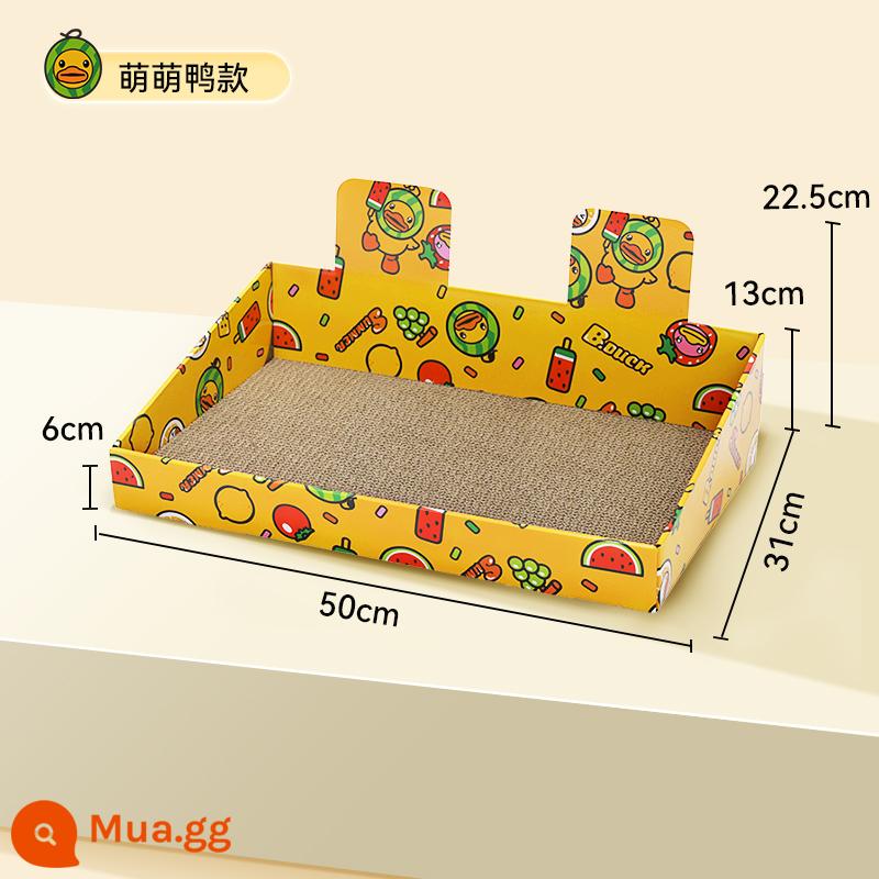 Bảng cào mèo Đồ chơi cho mèo ngộ nghĩnh Bảng cào mèo Bài lưu vực mèo cào Thùng Carton Cat Nest One Funny Cat Stick Cat Scratching Mat Đồ dùng cho mèo - Máy cào thùng cỡ vừa-Vịt dễ thương [máy cào đơn]