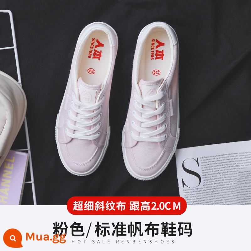 Renben 2022 Mẫu Đôi Giày Vải Giày Sneakers Ins Triều Mùa Xuân Phong Cách Hot Giày Nhỏ Màu Trắng Giày Nữ Phong Cách Cổ Điển Mới - Hồng