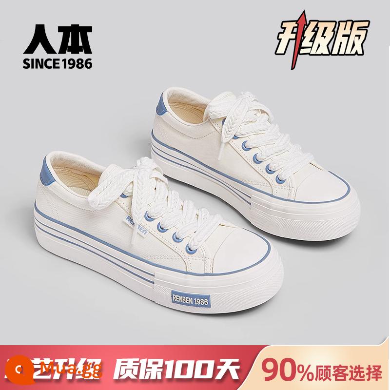 Renben Retro Giày Nữ Thể Thao Mùa Xuân Giày Sneaker Mới 2023 Buộc Dây Cổ Thấp Nữ Chính Thức Hàng Đầu - Màu be [phiên bản nâng cấp]