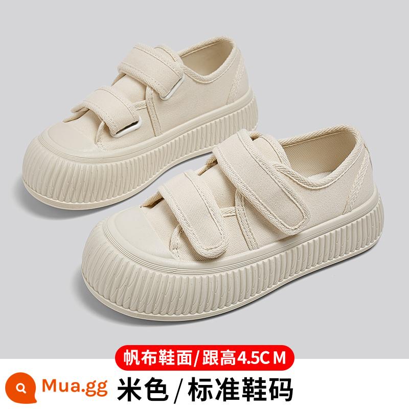 Renben Chính Thức Flagship Store Giày Vải Mùa Xuân Giày Bánh Mì Khóa Dán Phong Cách Retro Giày Sneaker Nữ Phù Hợp Với Thích Hợp - Be