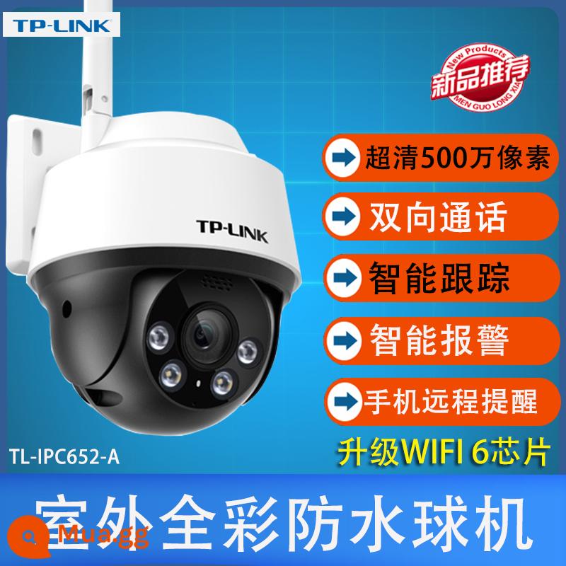 TPLINK thương mại camera chống trộm ngoài trời chống nước độ nét cao tầm nhìn ban đêm toàn cảnh 360 độ ngoài trời bóng máy camera giám sát điện thoại di động điều khiển từ xa cửa an ninh gia đình giám sát hành lang Pulian - 5 triệu đường truyền hiệu quả WIFI6 đủ màu cực rõ nét + Cuộc gọi thoại hình người AI