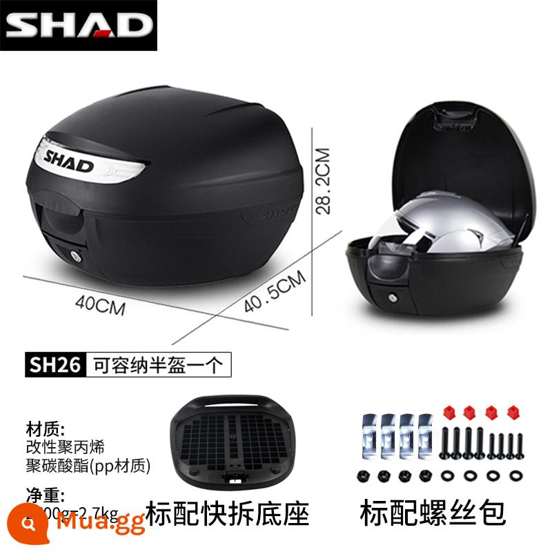 cốp shad Shad 33/39/48 xe tay ga PCX160 Fosha 350 Wuji sr250gt cốp - Hộp đuôi SH26 + đế tháo nhanh