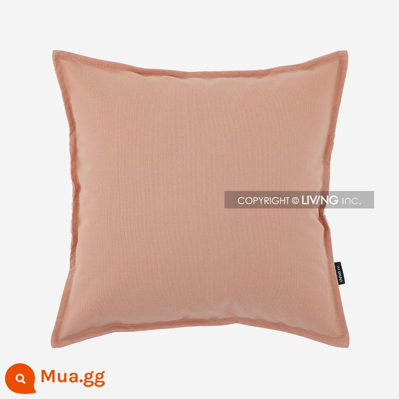 Living inc. Gối vải cotton Vỏ gối vải lanh cotton Màu đệm sofa Đệm phòng khách Gối vuông - hoa hồng sương mù