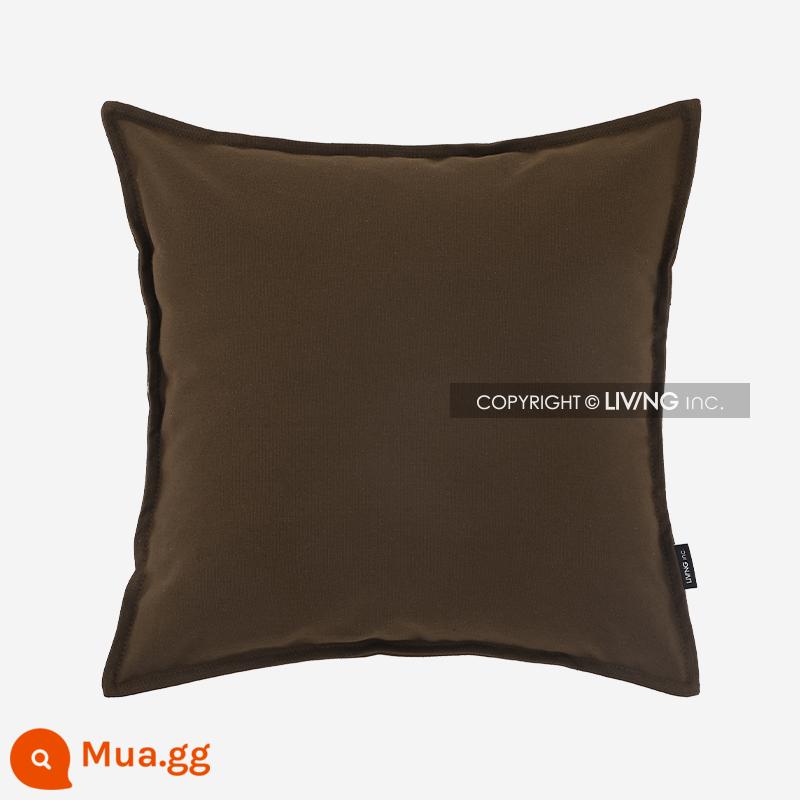 Living inc. Gối vải cotton Vỏ gối vải lanh cotton Màu đệm sofa Đệm phòng khách Gối vuông - Màu nâu