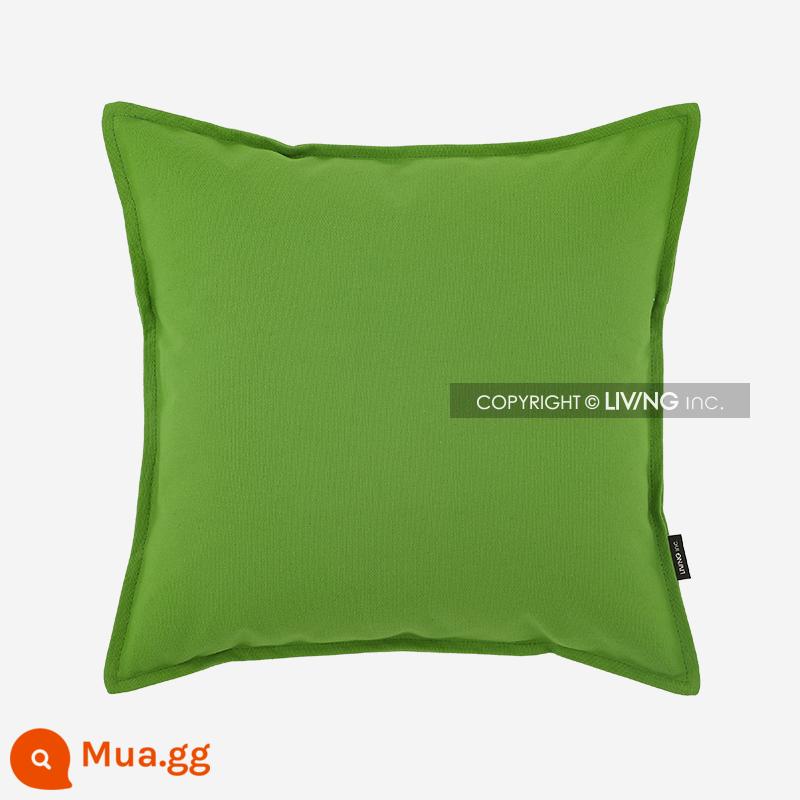 Living inc. Gối vải cotton Vỏ gối vải lanh cotton Màu đệm sofa Đệm phòng khách Gối vuông - húng quế xanh