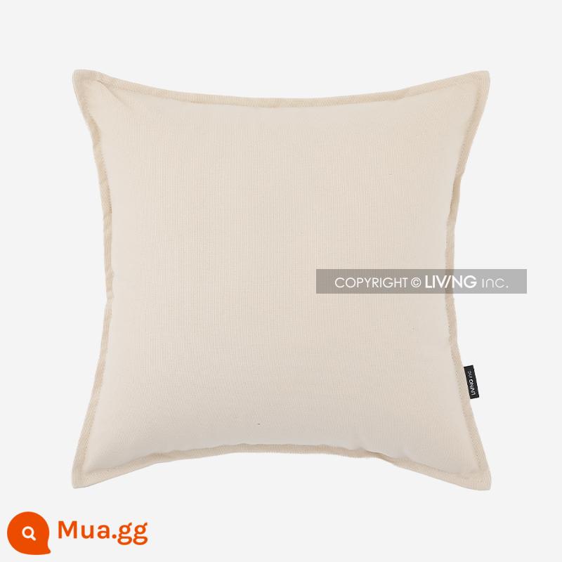 Living inc. Gối vải cotton Vỏ gối vải lanh cotton Màu đệm sofa Đệm phòng khách Gối vuông - sữa