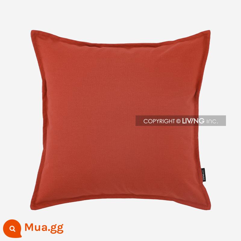 Living inc. Gối vải cotton Vỏ gối vải lanh cotton Màu đệm sofa Đệm phòng khách Gối vuông - Đất sét đỏ