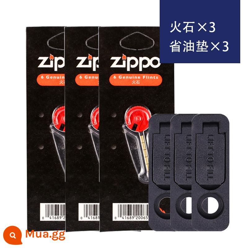 Nguyên bản chính hãng zippo fire lõi amiang zppo flint grain 6 phụ kiện bật lửa dầu hỏa zppo chính hãng đặc biệt - Đá*3+con dấu*3