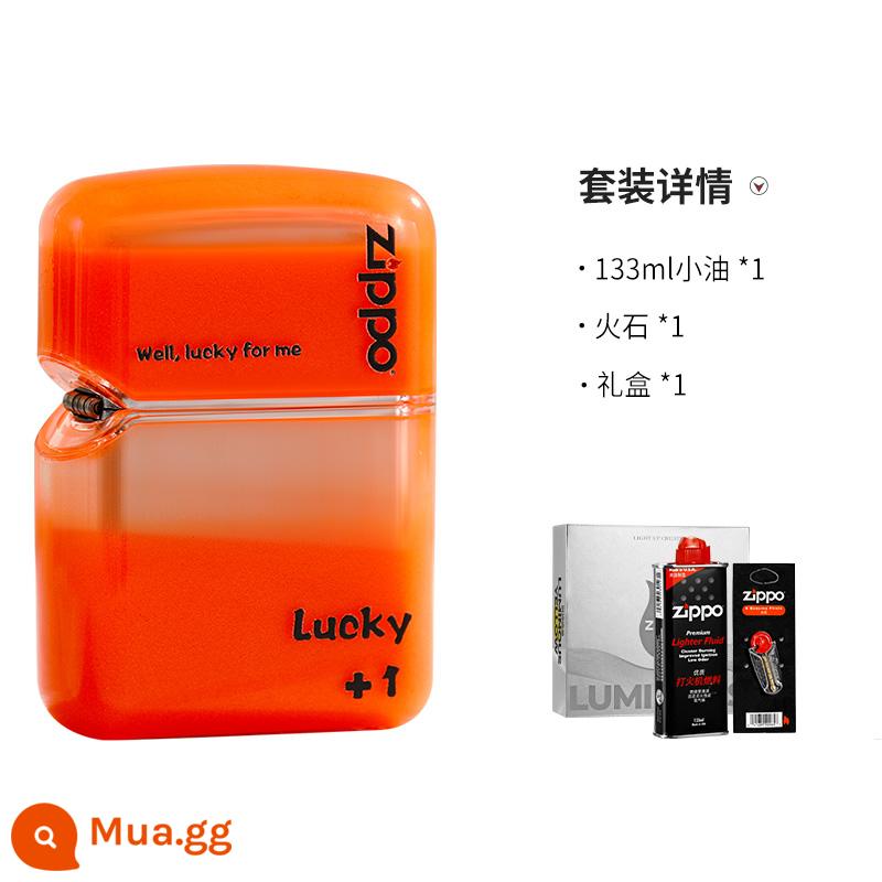 Bật lửa zippo chính hãng cát lún dạ quang sáng tạo vỏ trong suốt chống gió dầu hỏa quà tặng chính hãng cho bạn trai zp - Cát lún phát sáng màu đỏ-[kiểu hộp quà]