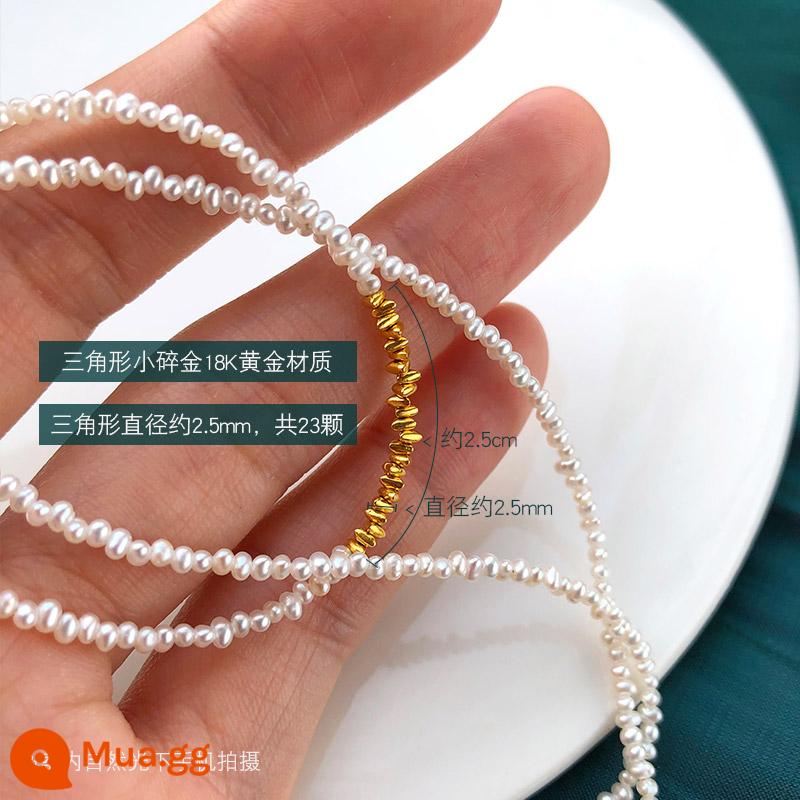 Hiban 1-2mm Baroque Xiaomi Mi Chain Mini Pearl Pearl Vòng cổ Vòng cổ Vòng cổ - Dây chuyền ngọc trai vàng vỡ nhỏ 23 miếng vàng vỡ