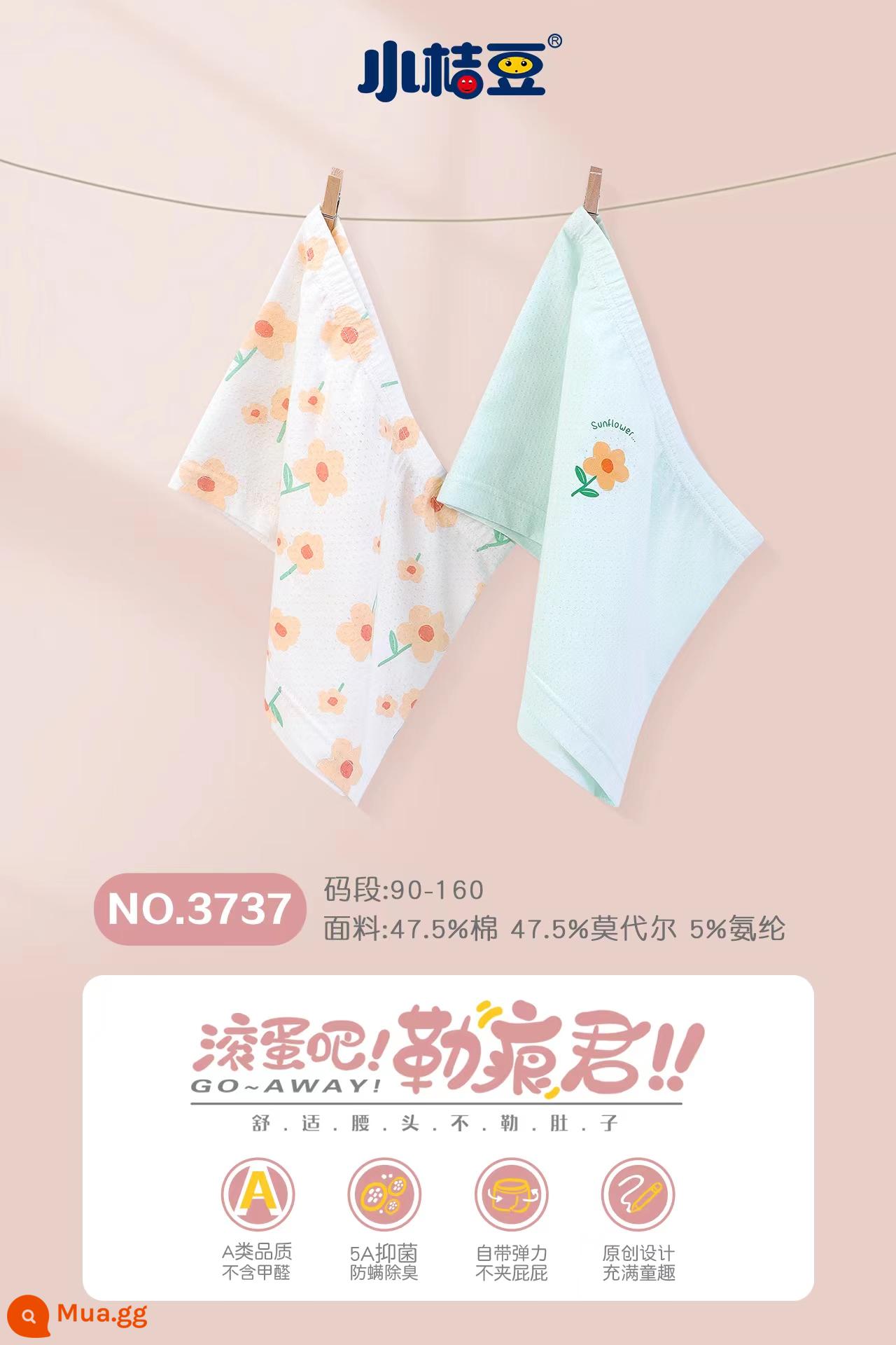 Xiaojudou quần lót trẻ em đích thực cotton nguyên chất quần boxer bé gái vừa và nhỏ phương thức quần boxer kho báu của bé gái hình tam giác - Lưới 2 gói Modal 3737