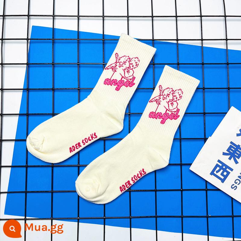 CrazySox triều thương hiệu tất ADER thiên thần tất ống dành cho nam và nữ chữ cái đơn giản thể thao xu hướng thường ngày tất - Thiên thân trăng