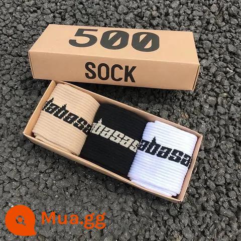 CrazySocks Ba Đôi Tất Dành Cho Nam Thiết Kế Ban Đầu Barb Nhăn Nhó Hoa Điều Ống Dài Tất Thể Thao Dành Cho Nữ - Anh mai + đen + trắng