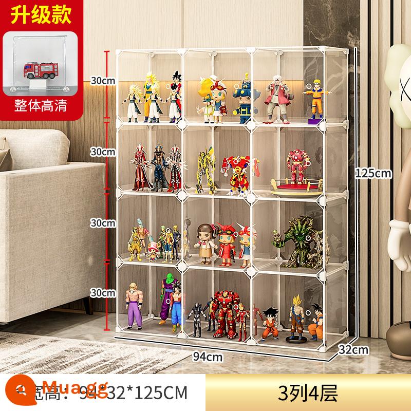 Mô Hình Lego Tủ Trưng Bày Đồ Chơi Mô Hình Lưu Trữ Tủ Trong Suốt Giả Acrylic Hộ Gia Đình Khối Xây Dựng Màn Hình Hiển Thị Đứng - Mô hình có thể mở rộng 3 cột và 12 ô [độ phân giải tổng thể cực cao]