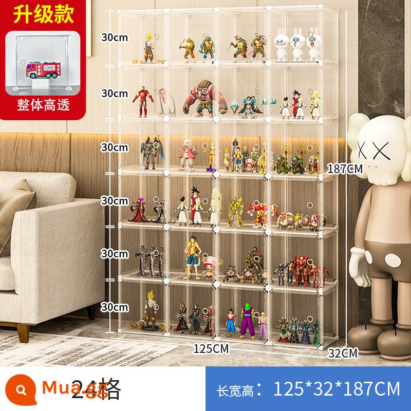 Mô Hình Lego Tủ Trưng Bày Đồ Chơi Mô Hình Lưu Trữ Tủ Trong Suốt Giả Acrylic Hộ Gia Đình Khối Xây Dựng Màn Hình Hiển Thị Đứng - Tủ trưng bày dung tích lớn 4 cột 24 ô [tổng thể cực rõ]