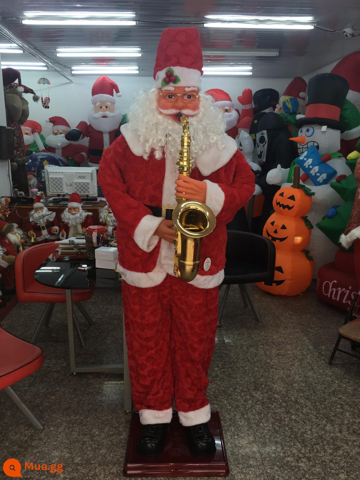 1.8M Đồ Chơi Nhạc Điện Nhảy Múa Thổi Saxophone Ông Già Noel Chào Mừng Vật Trang Trí Lớn Trang Trí Giáng Sinh - 1.8 Saxophone Điện Ông Già Cao Cấp 103