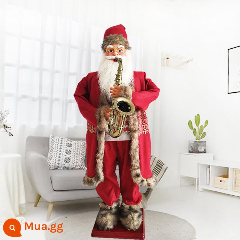 1.8M Đồ Chơi Nhạc Điện Nhảy Múa Thổi Saxophone Ông Già Noel Chào Mừng Vật Trang Trí Lớn Trang Trí Giáng Sinh - Kèn saxophone điện 1,8m cho người già mẫu cao cấp 004