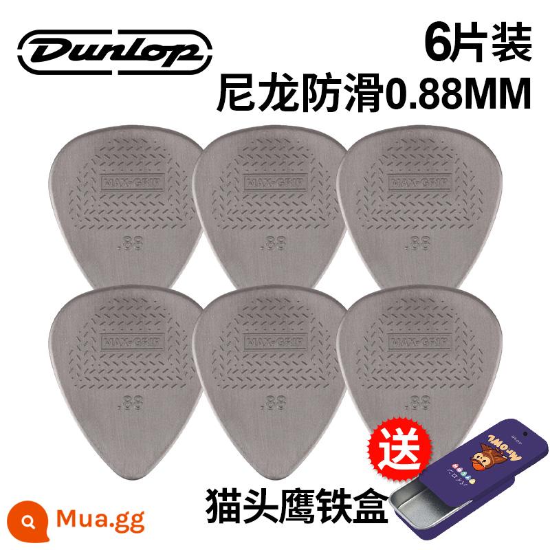 Chính hãng Dunlop Đàn guitar tiêu chuẩn Dunlop Nylon nylon chống trượt lò xo đàn babaklite bakelite - [6 cái] Chống trượt 0.88mm + hộp sắt