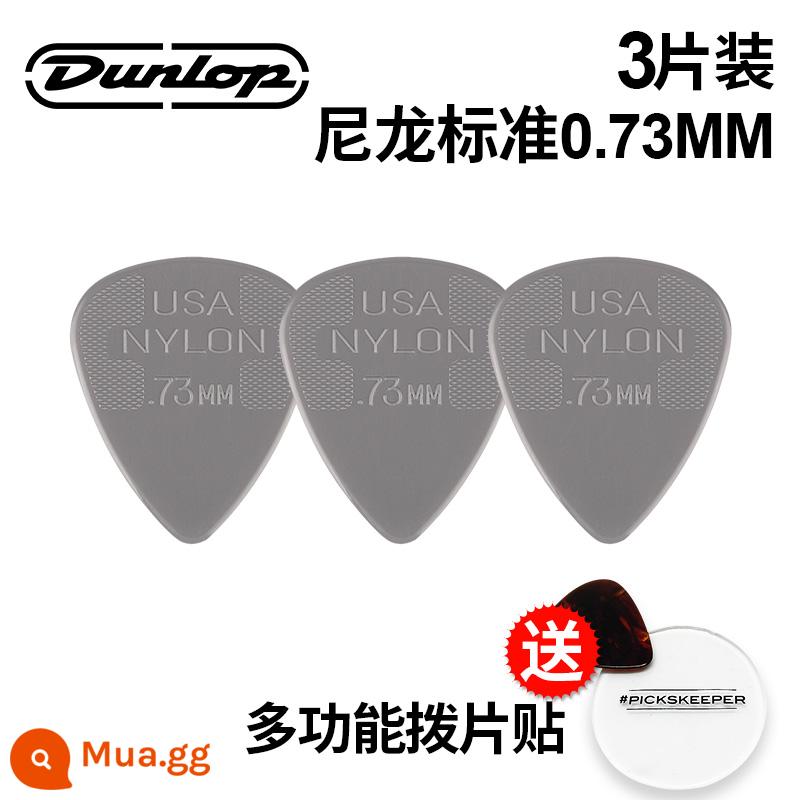 Chính hãng Dunlop Đàn guitar tiêu chuẩn Dunlop Nylon nylon chống trượt lò xo đàn babaklite bakelite - [3 cái] Tiêu chuẩn 0,73mm + miếng dán