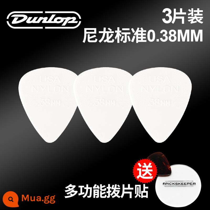 Chính hãng Dunlop Đàn guitar tiêu chuẩn Dunlop Nylon nylon chống trượt lò xo đàn babaklite bakelite - [3 cái] Tiêu chuẩn 0,38mm + miếng dán