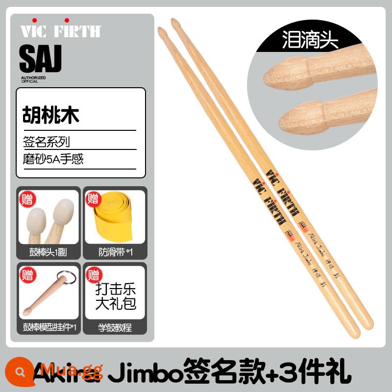 Cần trống Vic Firth do Mỹ sản xuất 5A 7A 5B gỗ óc chó phong trống jazz chữ ký búa dùi trống VF - NÓI