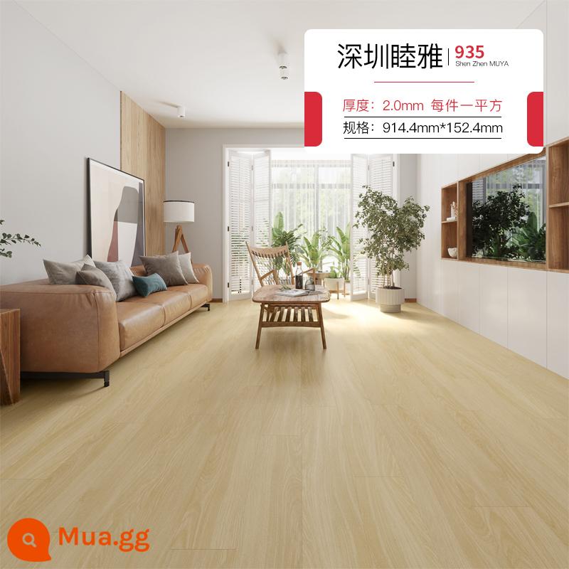 Miếng dán sàn nhựa PVC vân gỗ lưới tự dính màu đỏ nhà phòng ngủ sàn phòng khách cải tạo sàn nhựa da chống thấm nước và chống mài mòn - Vàng 935 dày 2.0mm