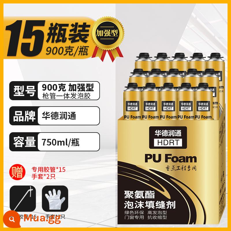 Chất tạo bọt chất hàn bọt cửa và cửa sổ chống rò rỉ làm đầy polyurethane chất bịt kín trương nở đường may cửa bịt lỗ hiện vật - 15 chai nâng cao có thùng tích hợp [750ml/900g] và ống đặc biệt đi kèm