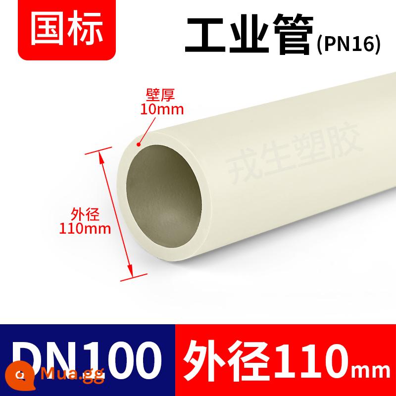 Ống cấp nước PPH nhựa nóng chảy polypropylene PPR phụ kiện thoát nước công nghiệp hóa chất chịu nhiệt độ cao 20 25 32 40 - DN100[110mm]*độ dày thành 10,0mm mỗi mét