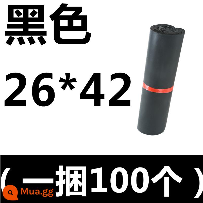 Dày chuyển phát nhanh túi chuyển phát nhanh túi tự dính bao bì túi nhỏ trung bình lớn tùy chỉnh không thấm nước hậu cần bao bì túi - Bạc 26*42 đen (100 ảnh)