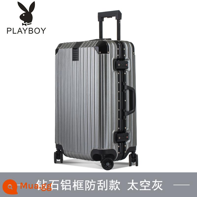 Vali Playboy du lịch mật khẩu nhỏ đa năng bánh xe đẩy trường hợp 24 nữ và nam 20 inch bao da nội trú 26 - không gian màu xám