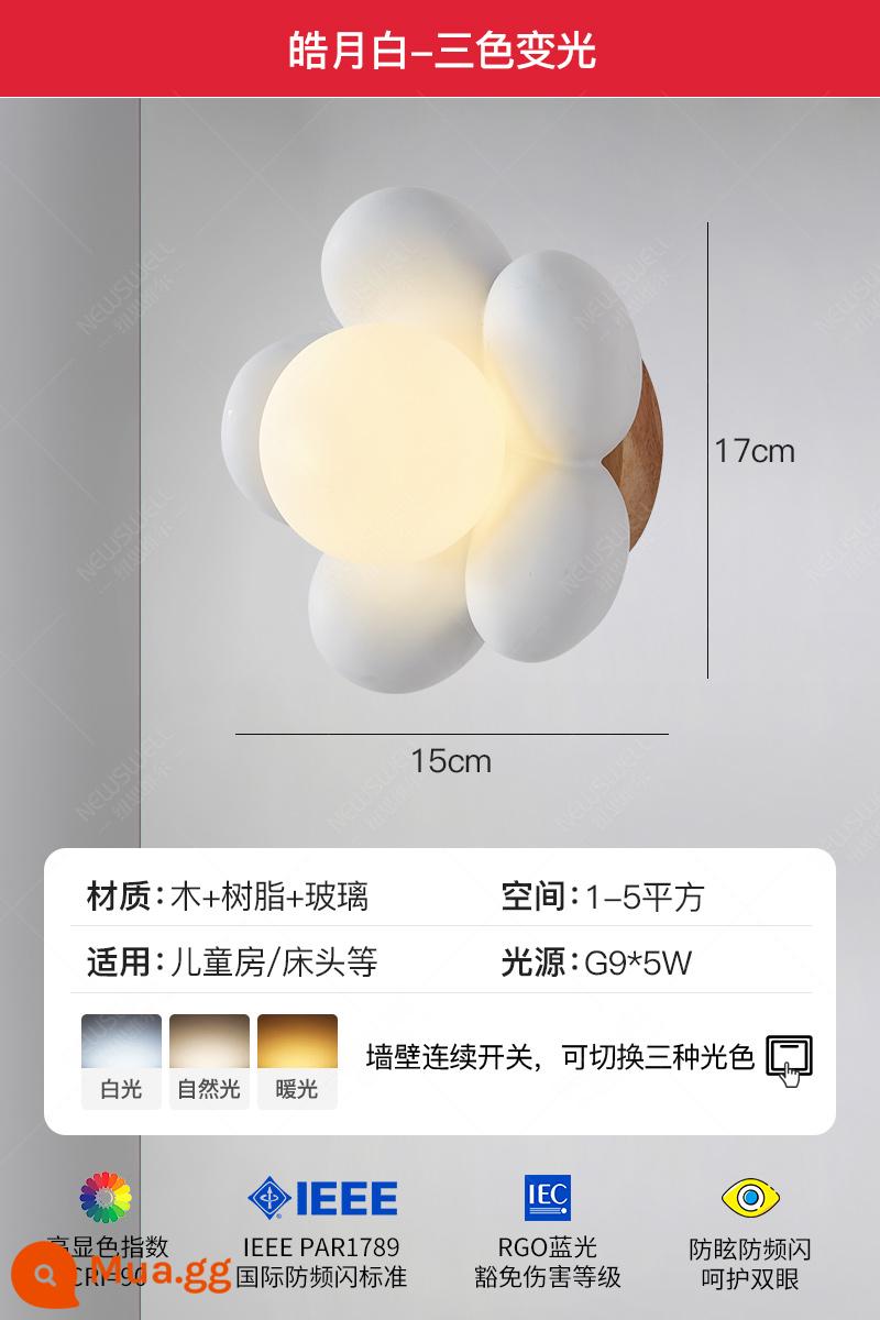 Đèn tường phòng ngủ sáng tạo đèn phòng trẻ em Đèn nền trang trí tường đơn giản đơn giản NET NET RED REDSION Đèn tường nhỏ - Haoyuebai-Ánh sáng ba màu thay đổi