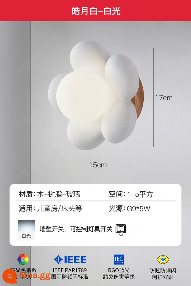 Đèn tường phòng ngủ sáng tạo đèn phòng trẻ em Đèn nền trang trí tường đơn giản đơn giản NET NET RED REDSION Đèn tường nhỏ - Haoyuebai-ánh sáng trắng