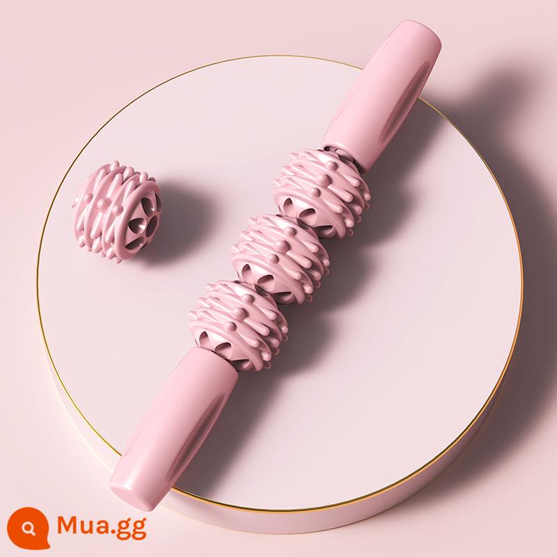 Thanh Massage Trẻ Em Răng Sói Dính Con Lăn Xốp Con Lăn Chân Máy Giãn Cơ Cao Con Lăn Bắp Chân Langya Fascia - Sakura Pink [Gậy Massage Giọt Nước] Ba Bánh [Massage sâu EVA]