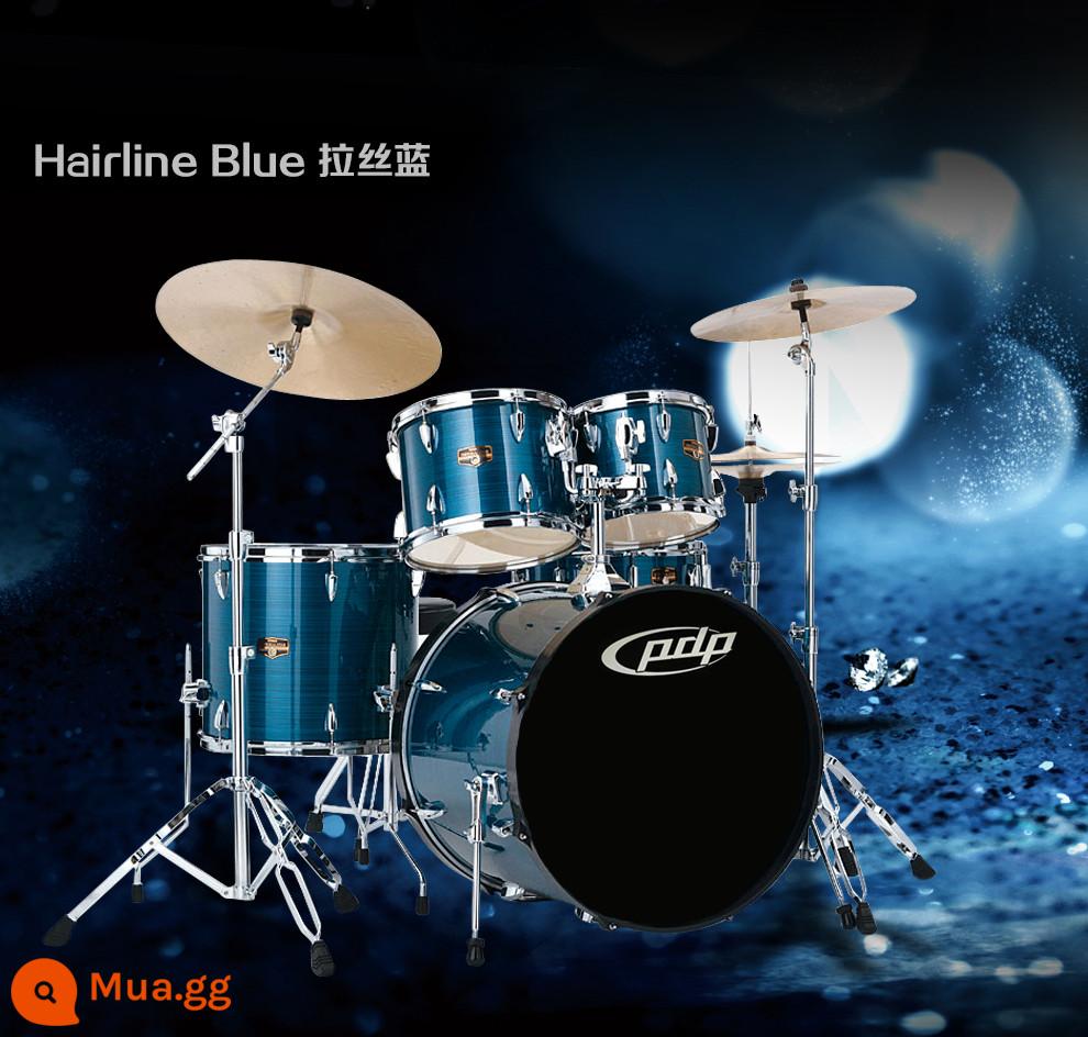 Chính Hãng DW Bộ Trống Trẻ Em Người Lớn Người Mới Bắt Đầu PDP Sân Khấu Chính Trống Jazz Mainstage Chơi Trống Chuyên Nghiệp - Năm trống và ba miếng vàng [xanh chải] Bảng vàng Maier BCS