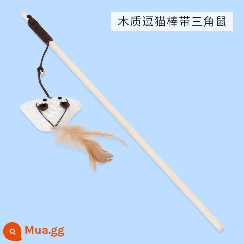 Funny Cat Stick Long Cực Đồ chơi cho mèo Mèo con tự sướng làm giảm lỗ khoan Hiện vật - Chú mèo ngộ nghĩnh gắn chuột tam giác