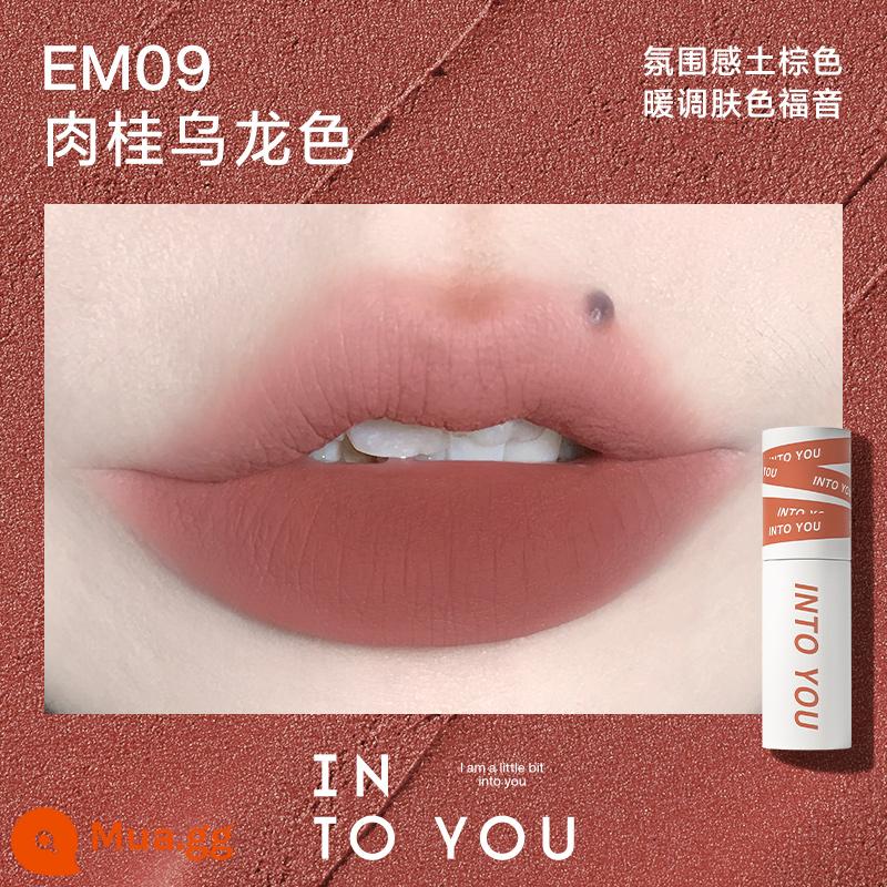 VÀO BẠN Heroine Lip Mud Matte Matte Lip Glaze Lip Gloss Lip Gloss Lip Cheek Dual-Công dụng Son môi giá rẻ Làm trắng - EM 09 Ô Long Quế