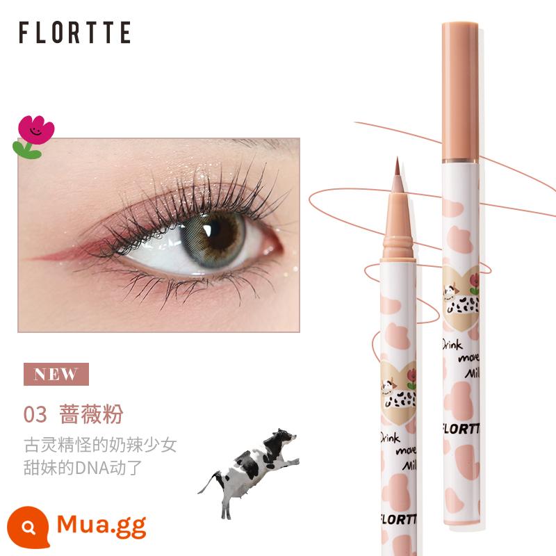 FLORTTE/Flower Loria màu bút kẻ mắt dạng lỏng Wow thật tốt nằm tằm bút bền không thấm nước và không bị nhòe miễn phí vận chuyển - 03# Bột hoa hồng cực mịn