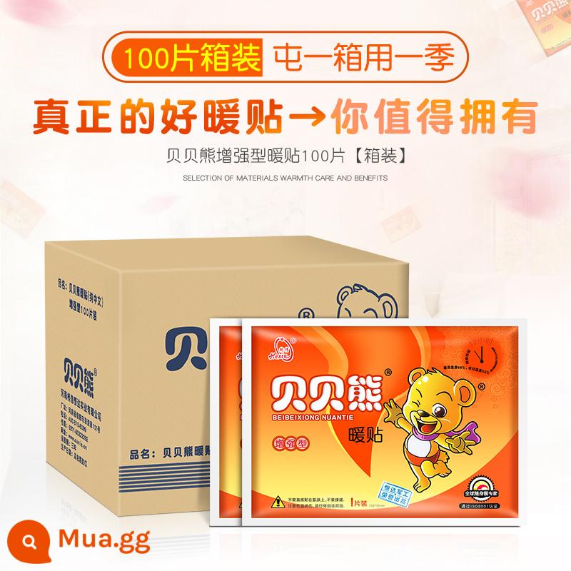 Beibei Bear Warm Patch Warm Baby Patch 100 miếng Túi sưởi ấm Cung điện Ấm hơn Bảo vệ lạnh Tự sưởi ấm Miếng dán làm ấm cơ thể Miếng dán chân mùa đông - Cam (hộp 100 viên)