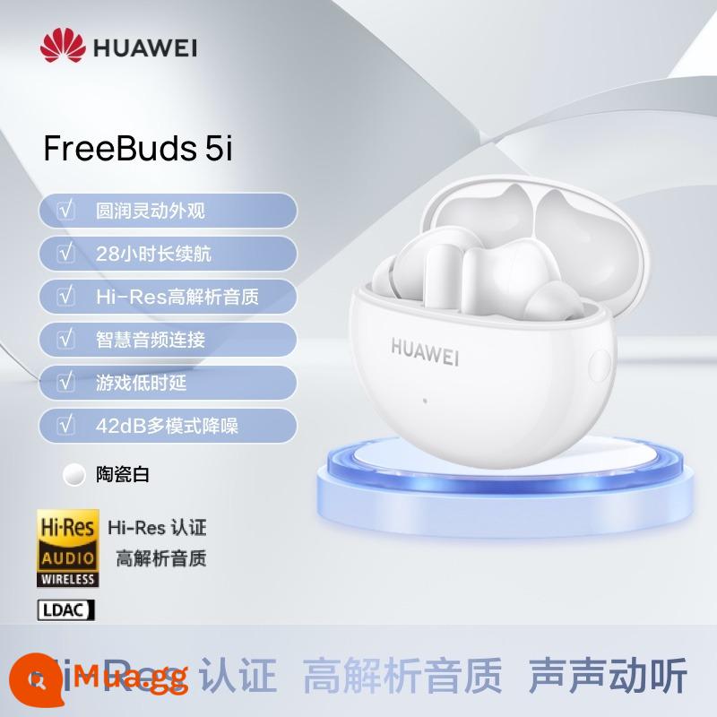 Tai nghe Bluetooth không dây Huawei FreeBuds5i Khử tiếng ồn chủ động Cuộc gọi thể thao Chế độ chờ cực dài Chính hãng - gốm sứ trắng