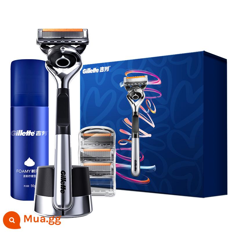 Hộp đựng dao cạo râu Gillette Feng ẩn mịn trọng lực Hộp dao cạo râu thủ công Hộp quà TÌNH YÊU Quà giáng sinh cho bạn trai chồng - [Hộp Quà TÌNH YÊU] 1 hộp đựng dao + 4 đầu dao + đế nam châm + 50g xốp phải có