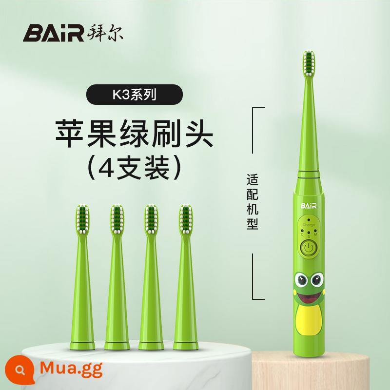 Bàn chải đánh răng điện Bayer K series dành cho trẻ em mẫu 4 gói thích ứng với đầu bàn chải thay thế tiêu chuẩn K3/K7 không phải của Bayer - Đầu cọ K3 4 gói (xanh)