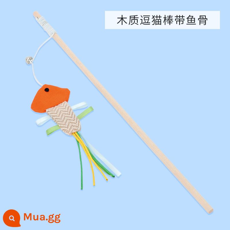 Funny Cat Stick Long Cực Đồ chơi cho mèo Mèo con tự sướng làm giảm lỗ khoan Hiện vật - Chú mèo ngộ nghĩnh dính xương cá