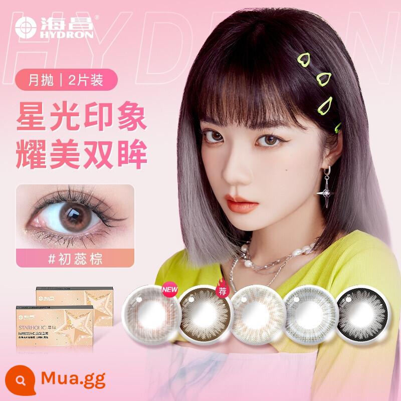 Haichang Star Eye Impression Beauty Liên hệ dùng một lần hàng tháng 2 cái × 1 hộp kính áp tròng, kích thước và đường kính không dùng một lần hàng ngày - Bán Chạy - Chu Rui Brown (dịu dàng trong sáng, dễ thương quá~)