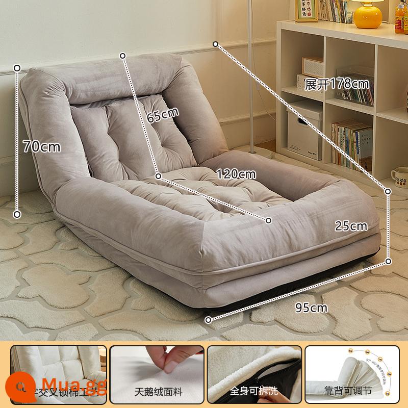 Cũi người, ghế sofa lười, ngả lưng và ngủ internet nổi tiếng tatami gấp ban công phòng ngủ sofa nhỏ ghế sofa có thể ngả - [Kích thước lớn - công nghệ khóa cotton] Boutique 178CM - màu xám nhung vàng như da [tựa lưng + đệm ngồi miễn phí]