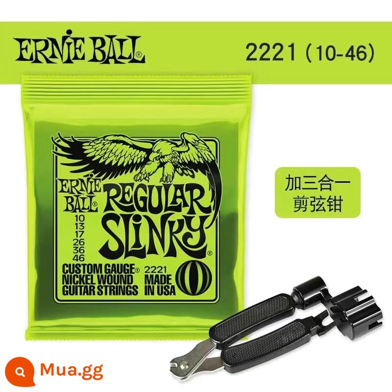 Ernie Ball Mạ Niken Dây Đàn Guitar Điện Dân Gian Cổ Điển Acoustic 2221 2223 Bộ Dây EB Trong Nước - 2221+ bộ đổi chuỗi ba trong một