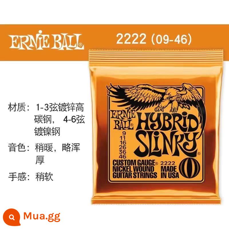 Ernie Ball Mạ Niken Dây Đàn Guitar Điện Dân Gian Cổ Điển Acoustic 2221 2223 Bộ Dây EB Trong Nước - 2222(09-46)Guitar điện