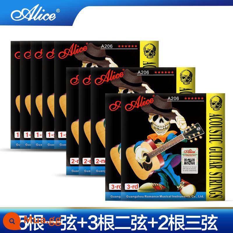 Dây Đàn Guitar Một Dây Alice Dây Đơn Dân Gian Dây Đàn Guitar Acoustic Dự Phòng 6 Cái 1 Dây 2 Dây 3 Dây A206 bộ - 5 dây thứ nhất + 3 dây thứ hai + 2 dây thứ ba